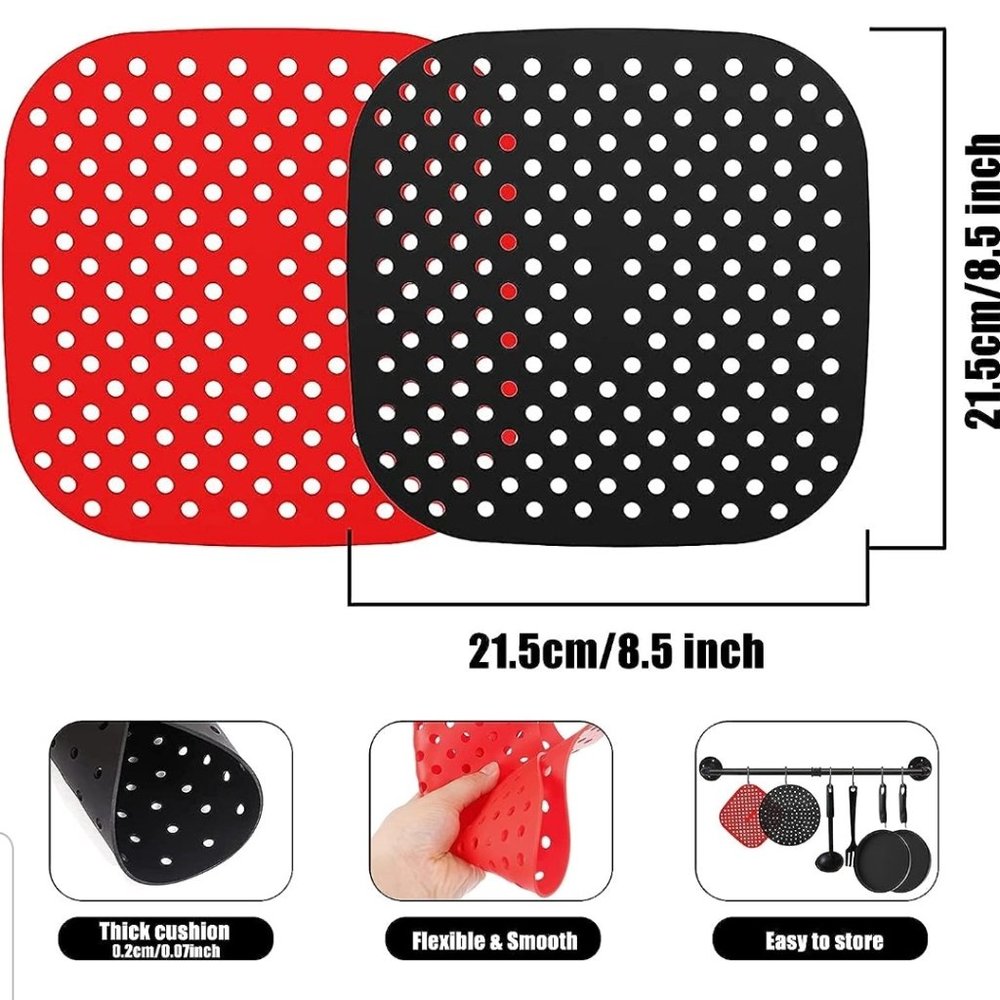 2 pack - Silicone air Fryer liners - 8.5 " square liners